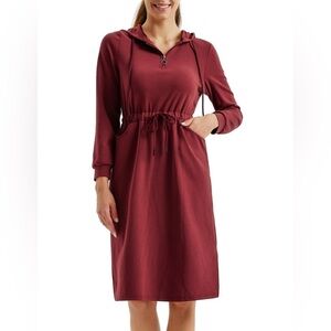 Jack Smith Zip Up Hoodie Sweatshirt Long Drawstring Waist Dress